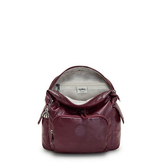 Kipling City Pack Mini Classic Metallic Backpacks Burgundy Lacquer | CA 1480MQ